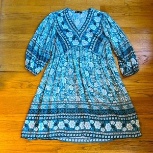 Blue floral dress, size M